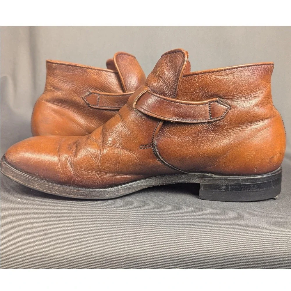 Mens 8D | Women 9.5 Vtg 70s Mason Shoes Monk Strap Boot Leather USA Disney Bound